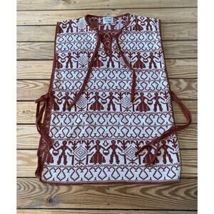 Vintage Milrank Open Side Knit Sweater One Size Women’s White Orange Pullover